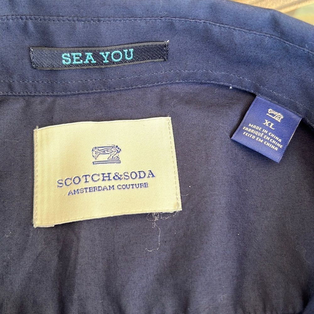 Scotch & Soda Casual Button Down Navy Shirt Size XL - Picture 4 of 8